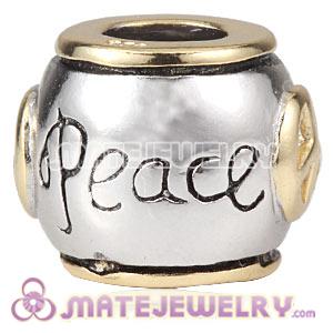 Gold Plated Silver European Peace Charms Beads Wholesale