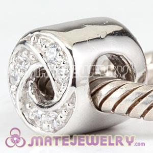 Wholesale Sterling Silver European Charms Beads With CZ Stone
