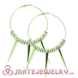 70mm Green Basketball Wives Inspired Spike Hoop Earrings 
