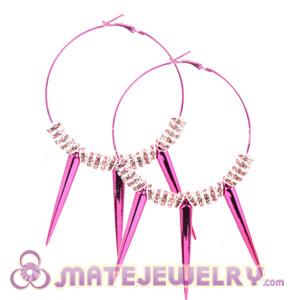 70mm Pink Basketball Wives Inspired Spike Hoop Earrings 