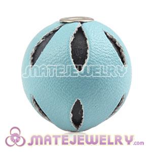 Wholesale 18mm Blue Basketball Wives Leather Beads For Earrings 