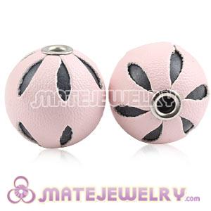 Wholesale 18mm Pink Basketball Wives Leather Beads For Earrings 