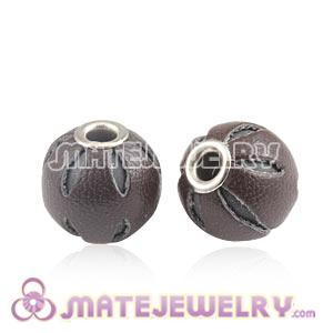 Wholesale 12mm Brown Basketball Wives Leather Beads For Earrings 