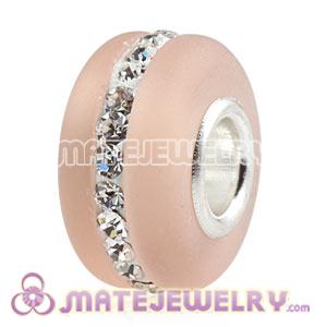 Wholesale Kerastyle Frosted Glass Silver Core Bead With Austrian Crystal  