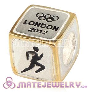 European Athletics Beads London 2012 Olympics Gold Plated Silver Charms
