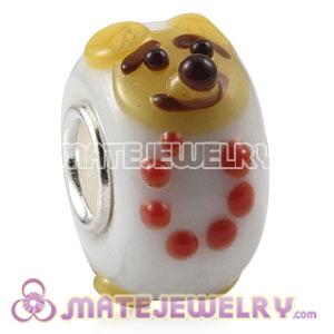 European Handmade Glass Pooh Bear Beads In 925 Silver Single Core