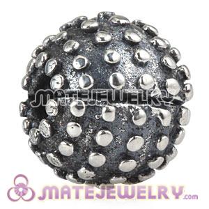 Wholesale European Oxidized Sterling Silver Studded Clip Beads 