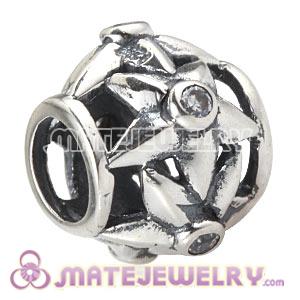 Wholesale Sterling Silver European Stella Beads With Stone 