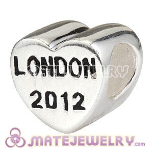 Sterling Silver Heart London 2012 Beads Suit 2012 Olympics European Bracelet
