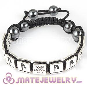 Handmade London 2012 Olympics Diving Square Alloy Bracelets With Hematite