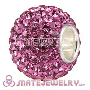10X13 Charm European Beads With 130pcs Rose Austrian Crystal 925 Silver Core
