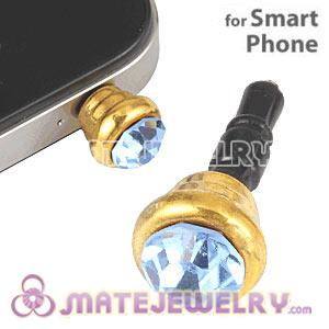 Anti Dust Earphone Jack Plug Accessory With Blue Crystal For Smart Phone 
