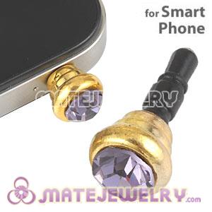 Anti Dust Earphone Jack Plug Accessory With Lavender Crystal For Smart Phone 