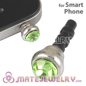 Anti Dust Earphone Jack Plug Accessory With Lime Crystal For Smart Phone 