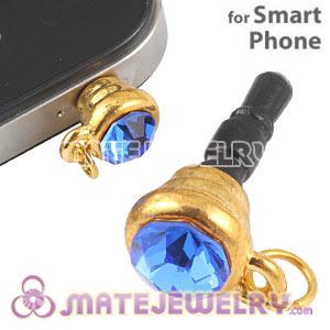 Wholesale Earphone Jack Plug Accessory With Ocean Blue Crystal For Smart Phone 