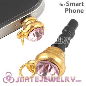 Wholesale Earphone Jack Plug Accessory With Pink Crystal For Smart Phone 