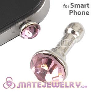 Wholesale Earphone Jack Anti Dust Plug Stopper With Pink Crystal For iPhone 