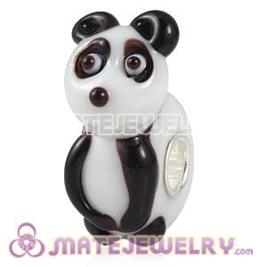 Handmade European Pookie Panda Glass Beads In 925 Silver Single Core