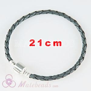 21cm gray European leather bracelet