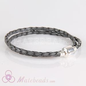40cm gray European leather bracelet