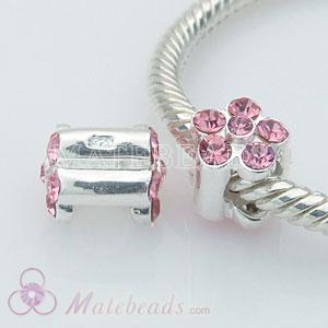 Silver Bead Compatible with Pink Crystal