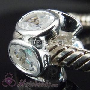 European Sterling Clear Oval Lights Bead 
