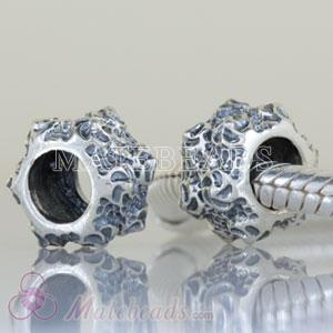 History antique silver flower bead