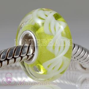 Environmental protection yellow Lampwork art rope glass beads
