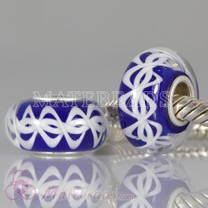 Environmental Lampwork furnace blue glass art rope beads