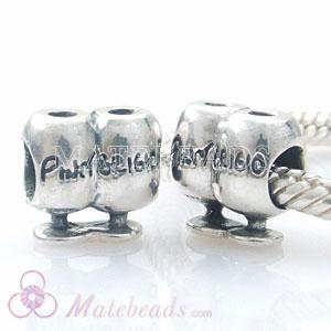 Antique silver cup beads