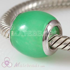 Largehole Jewelry style green jade beads