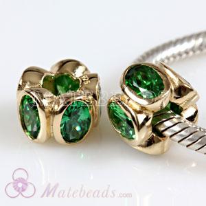 European gemstone beads with green stones