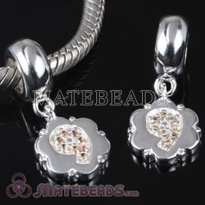 European Number 9 Charm Beads with CZ Stone