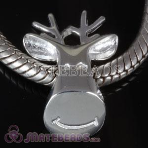 Largehole Jewelry Sterling Silver Holiday Rudolf Charm Beads
