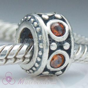 Largehole Jewelry Designer Silver and Red Stone Beads