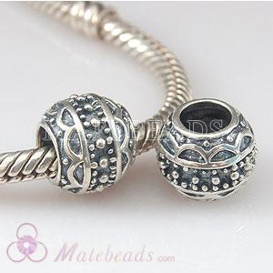Sterling Silver Dot Wave Bead Charm for European Troll Largehole Jewelry Italian charms European Jewelry