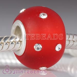 Kerastyle Silver Frosted Glass Bead with Austrian crystal Accents
