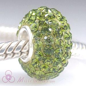 Austrian crystal European style green beads