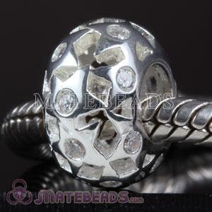 silver bead with stones