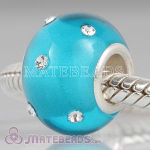 Kerastyle blue Glass Bead with Crystal