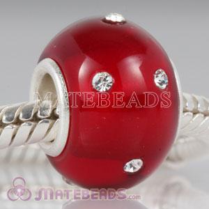 Kerastyle red Glass Bead with Austrian crystal