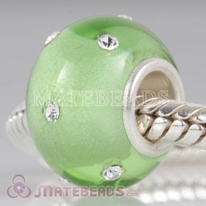 Kerastyle green Glass Bead with Crystal