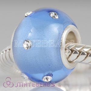 Kerastyle blue Glass Bead with Crystal accents