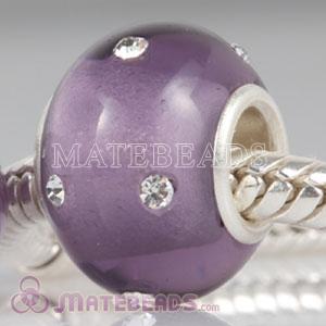 Kerastyle violet Glass Bead with Crystal Accents