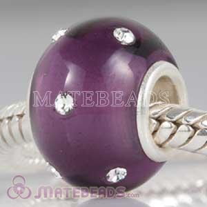 Kerastyle Purple Glass Bead with Crystal Accents