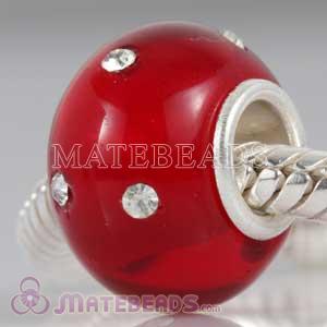 Kerastyle Rose Glass Bead with Crystal Accents
