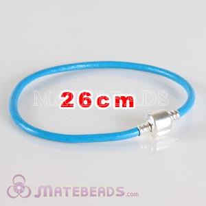 European blue slippy leather bracelet