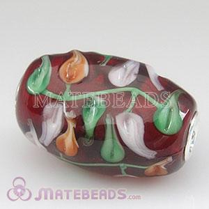 European olive glass beads