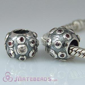 European Silver Mars CZ Beads
