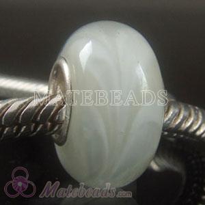 European style white swirl glass beads